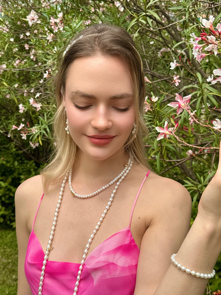 Freshwater Pearls with Butterfly Charm Necklace LN059 - FARRA