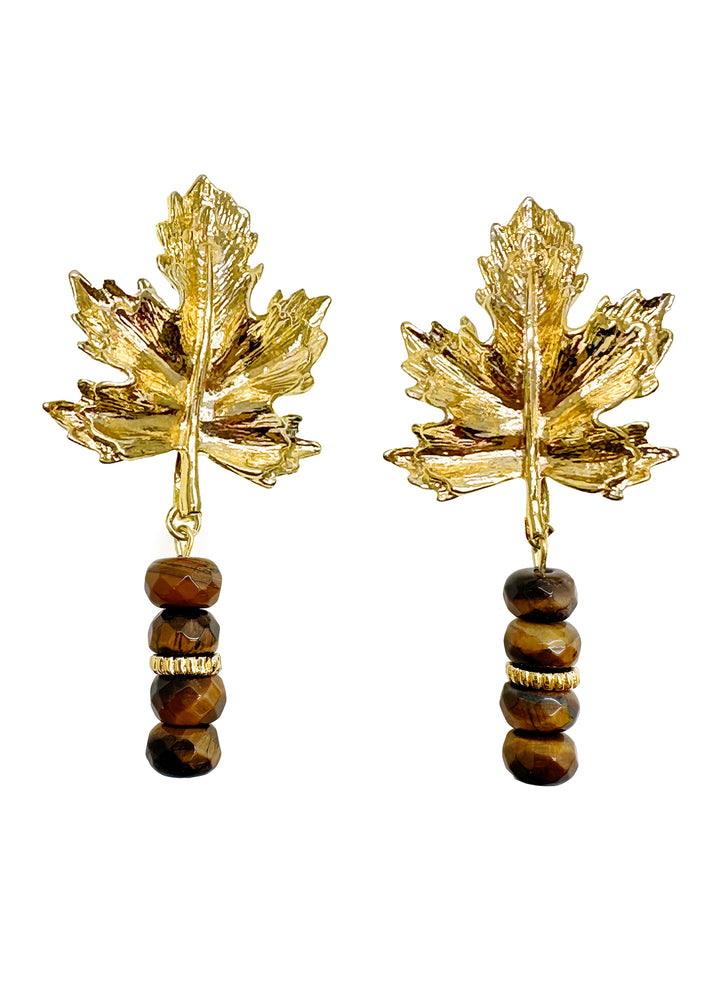 Tiger-eye Maple Statement Earrings KE020 - FARRA