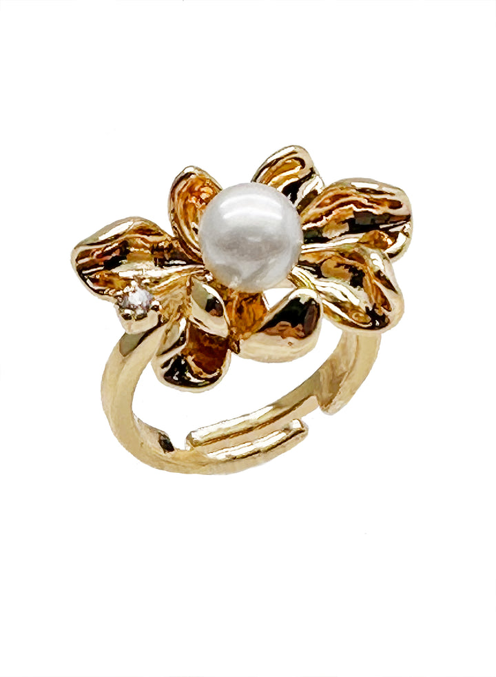 Flower Shaped Freshwater Pearls Ring KR002 - FARRA