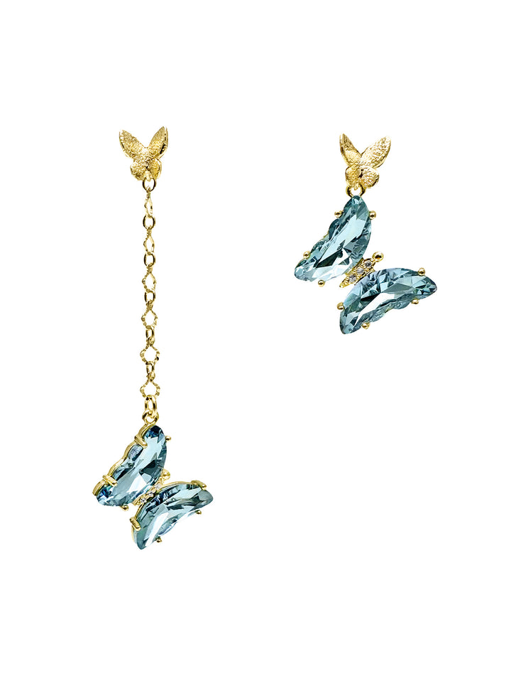 Swarovski Butterfly Asymmetric Earrings LE020 - FARRA