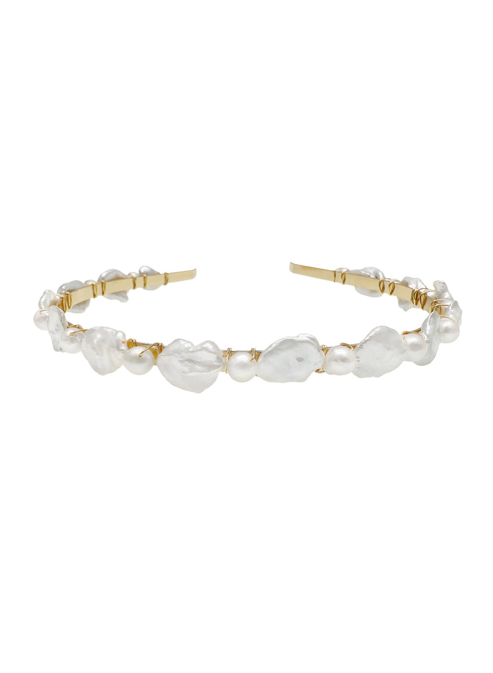 Irregular Freshwater Pearls Handcrafted Hair Band LH002 - FARRA
