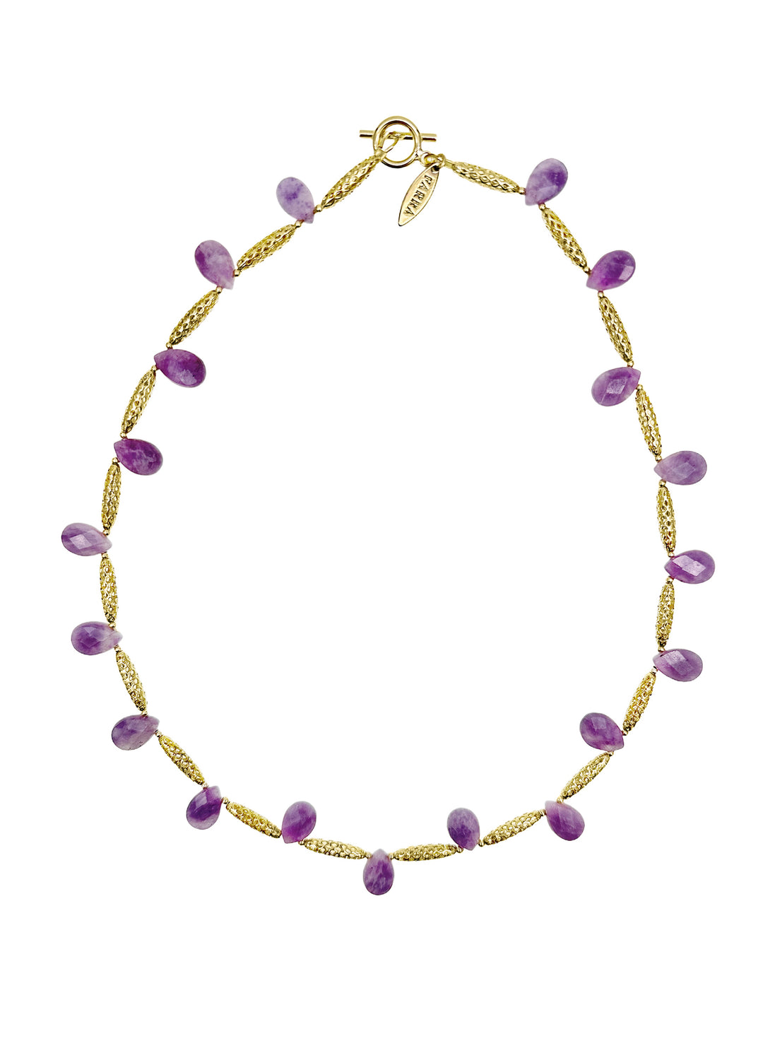 Teardrop Amethyst Collar Necklace LN021 - FARRA