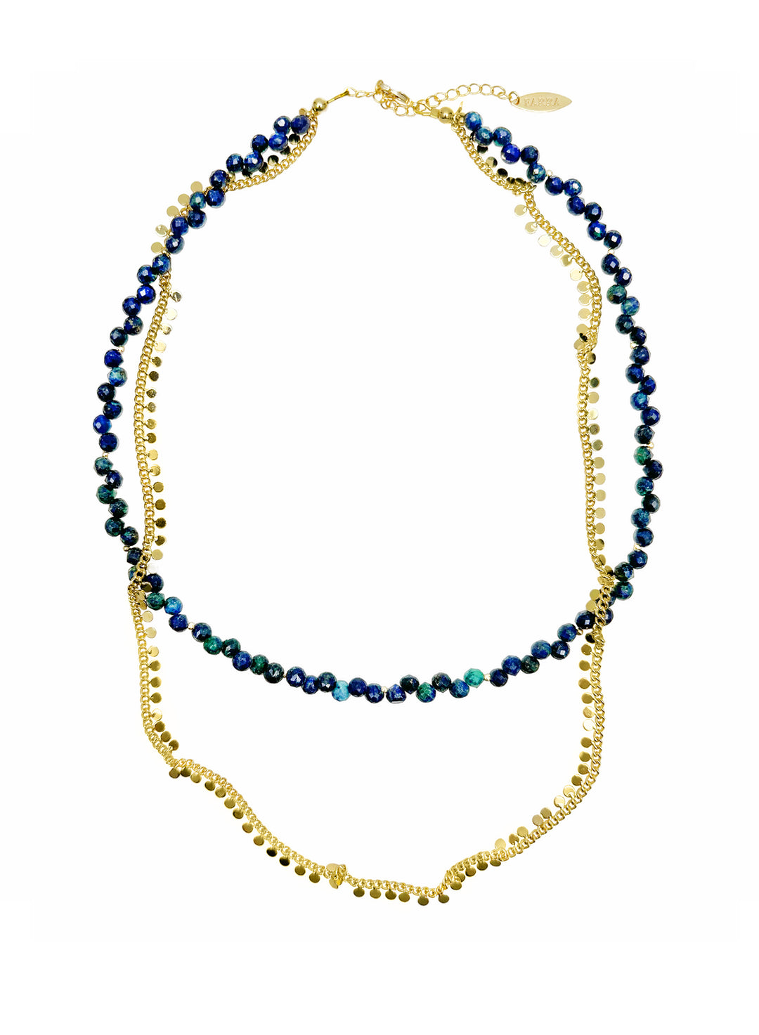 Phoenix Lapis with Chain Double Layers Necklace LN037 - FARRA