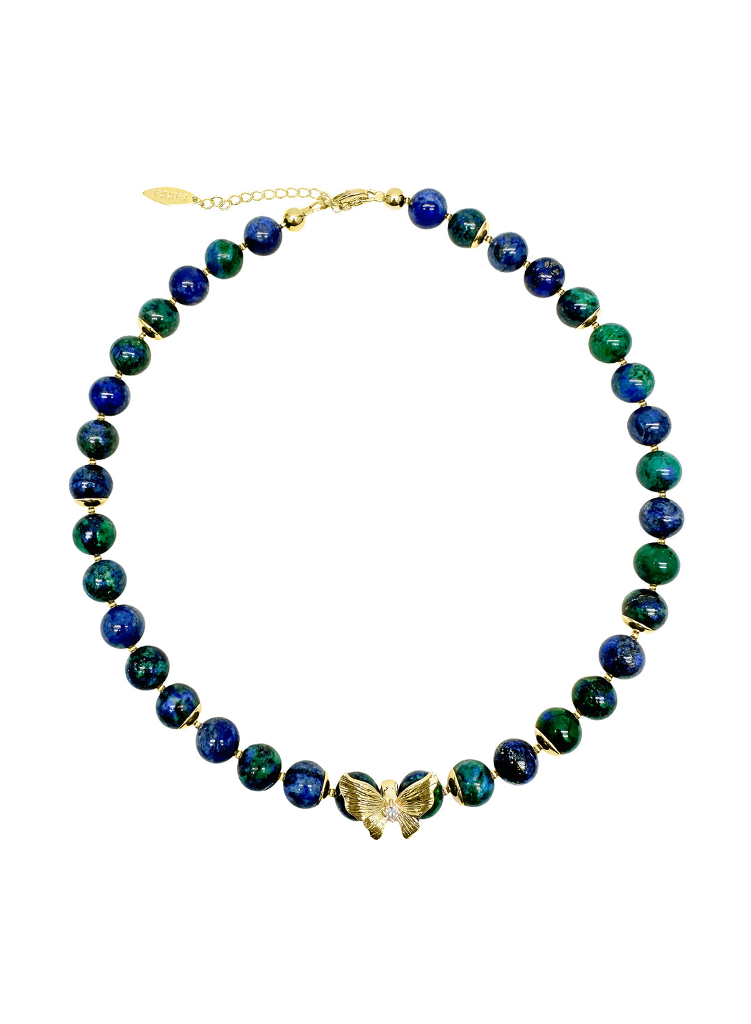 Phoenix Lapis with Butterfly Pendant Necklace LN043 - FARRA