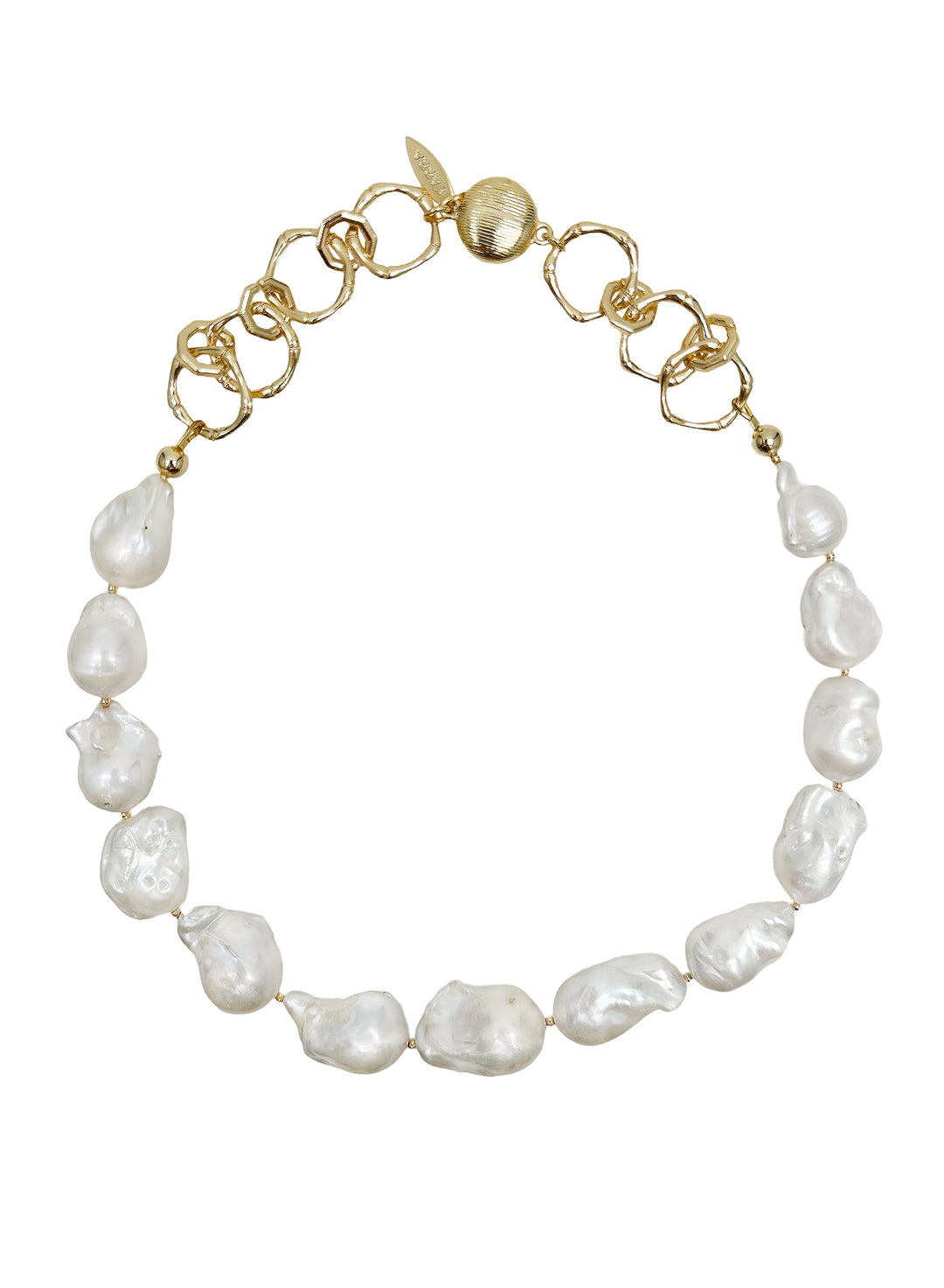 Baroque Pearls with Chain Chunky Necklace LN054 - FARRA