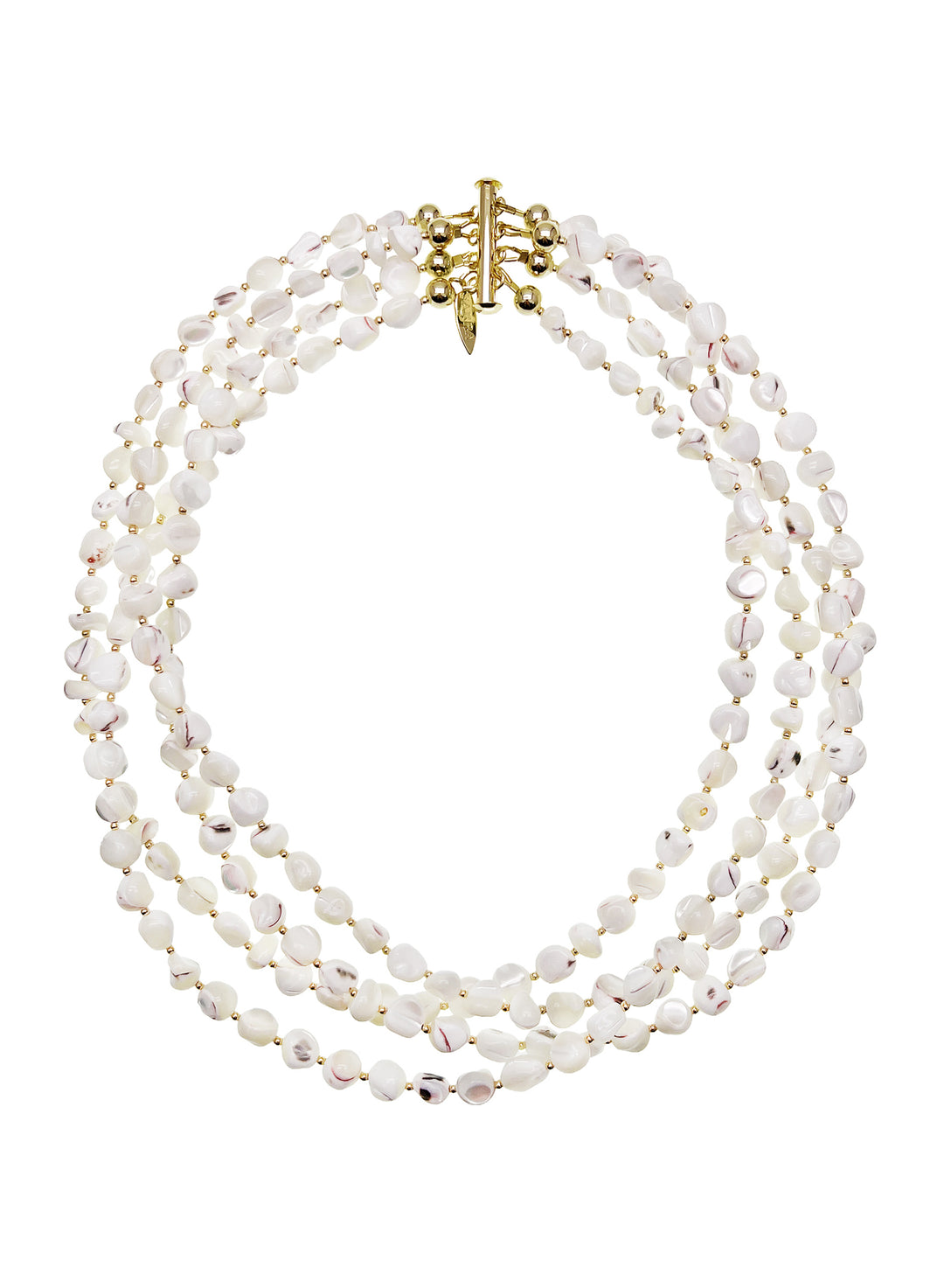 Stunning White Irregular Shells Multi-Layers Necklace LN056 - FARRA