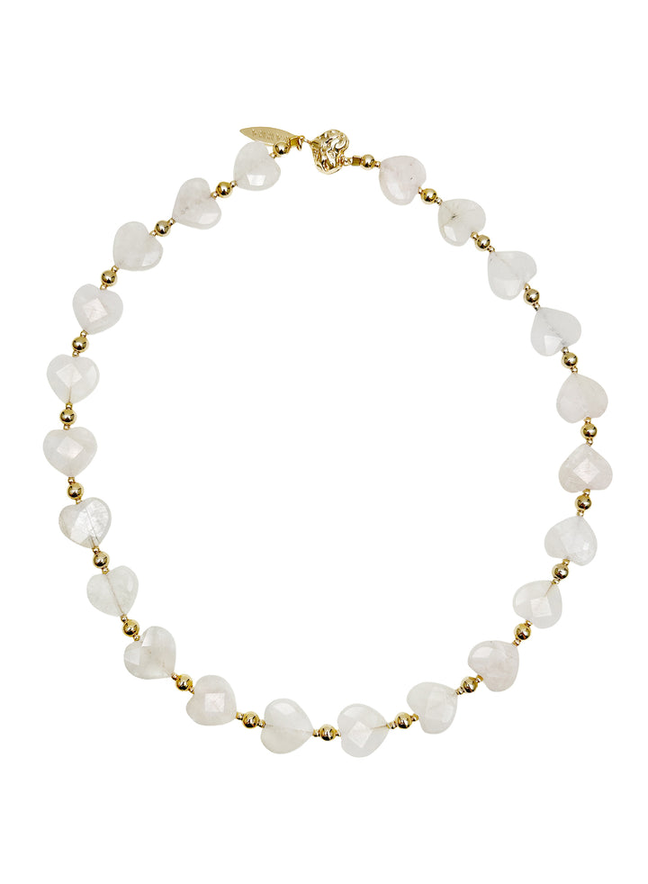 Heart-Shaped Moonstone Choker Necklace LN064 - FARRA