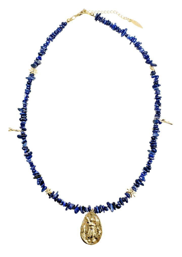 Irregular Sapphire Pendant Necklace LN083