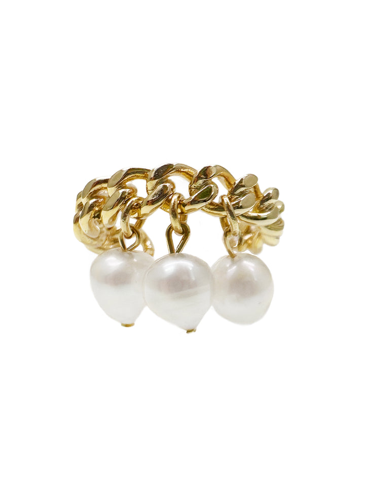 Freshwater Pearls Drops Adjustable Ring LR010 - FARRA