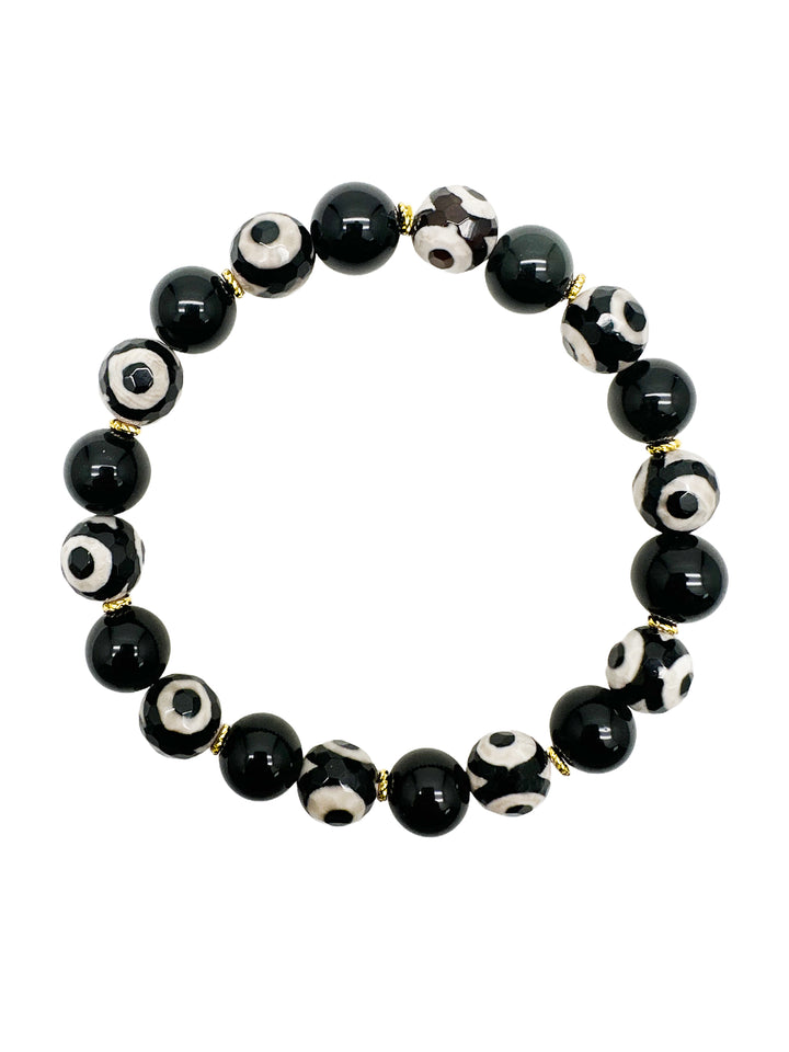 Black And White Dzi Agate Bracelet MEB08