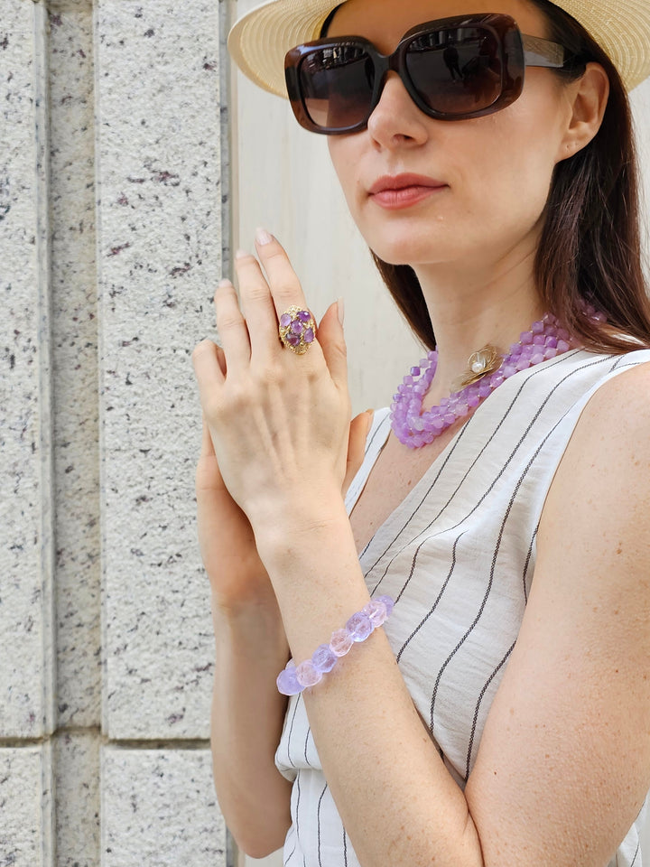 Amethyst Stones Statement Ring PR005