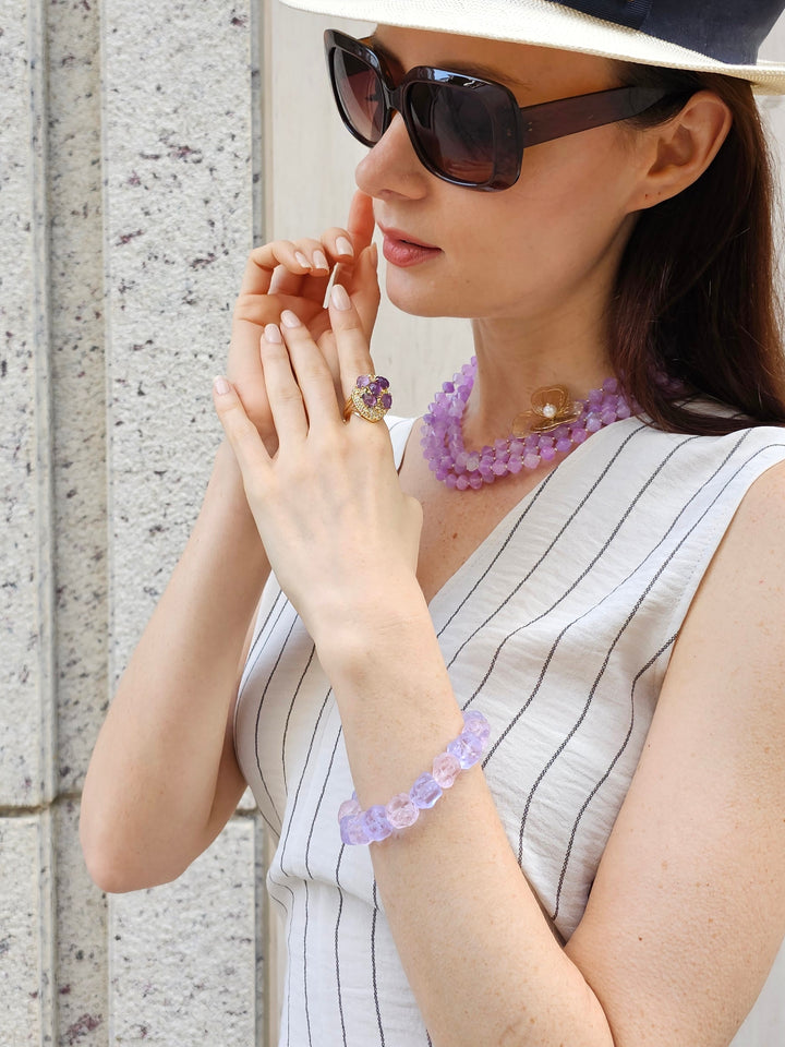 Amethyst Stones Statement Ring PR005