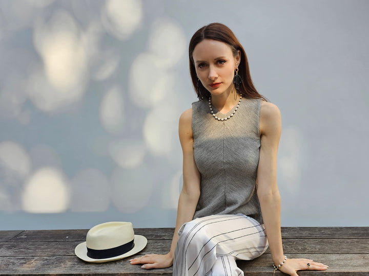 White Pearls And Black Obsidian Choker PN007