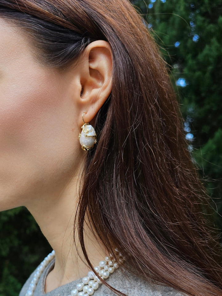 Baroque Pearls Dangle Earrings PE008