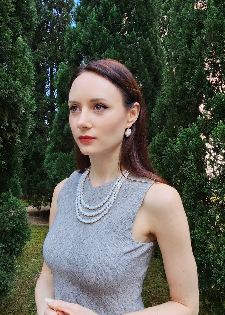 Multi-layers Graduated Freshwater Pearls Necklace PN006