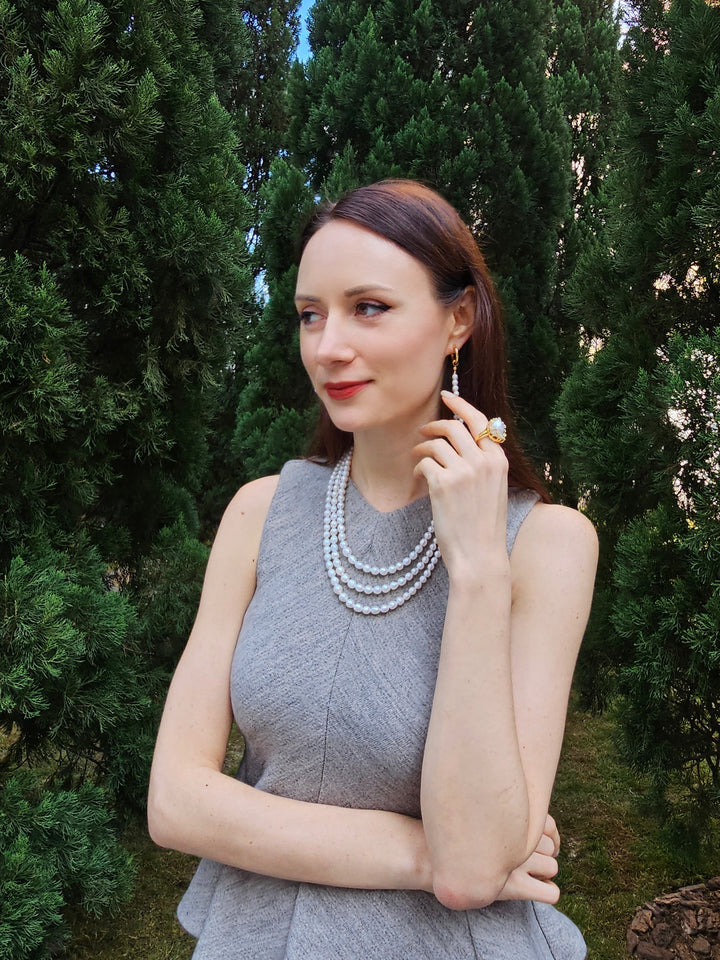 Multi-layers Graduated Freshwater Pearls Necklace PN006