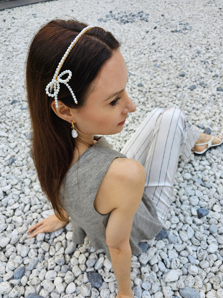 Freshwater Pearls Crafted Butterfly Knot Hair Band NH001