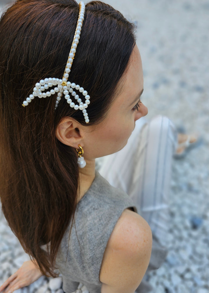 Freshwater Pearls Crafted Butterfly Knot Hair Band NH001