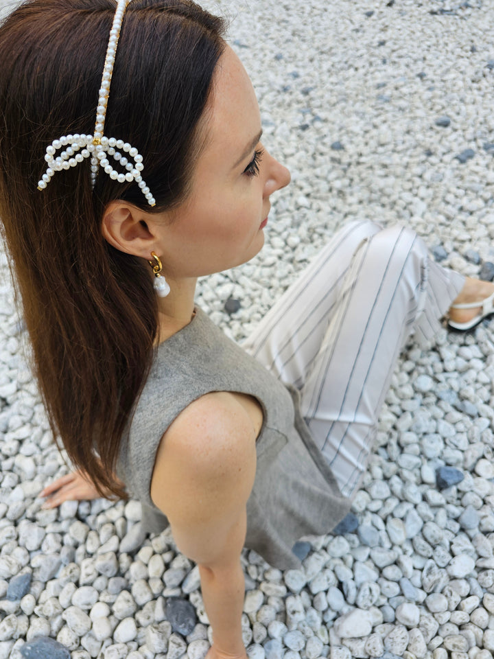 Freshwater Pearls Crafted Butterfly Knot Hair Band NH001