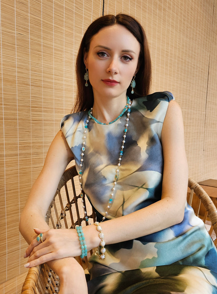 Amazonite Stone Open Ring PR011