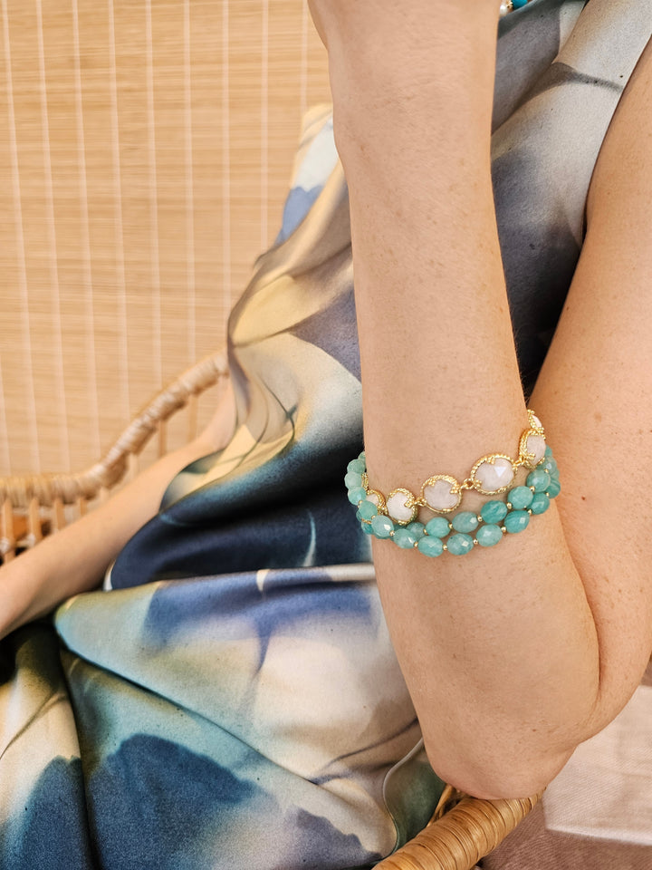 Amazonite With White Moonstone Versatile Necklace PN017