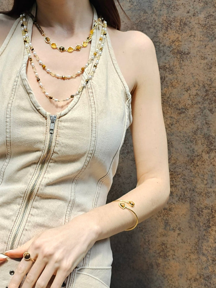 Brown Tiger-eye Stone Bangle PB021