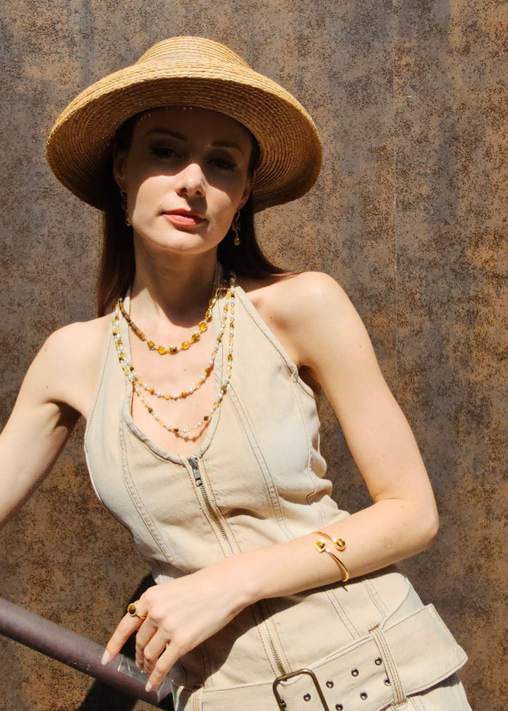 Brown Tiger-eye Stone Bangle PB021