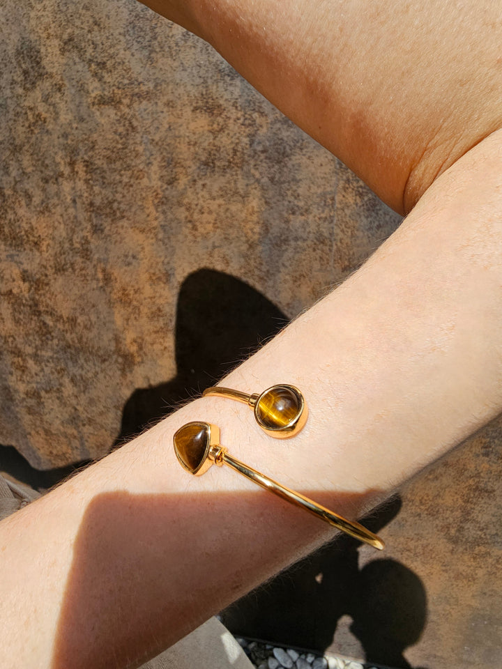 Brown Tiger-eye Stone Bangle PB021