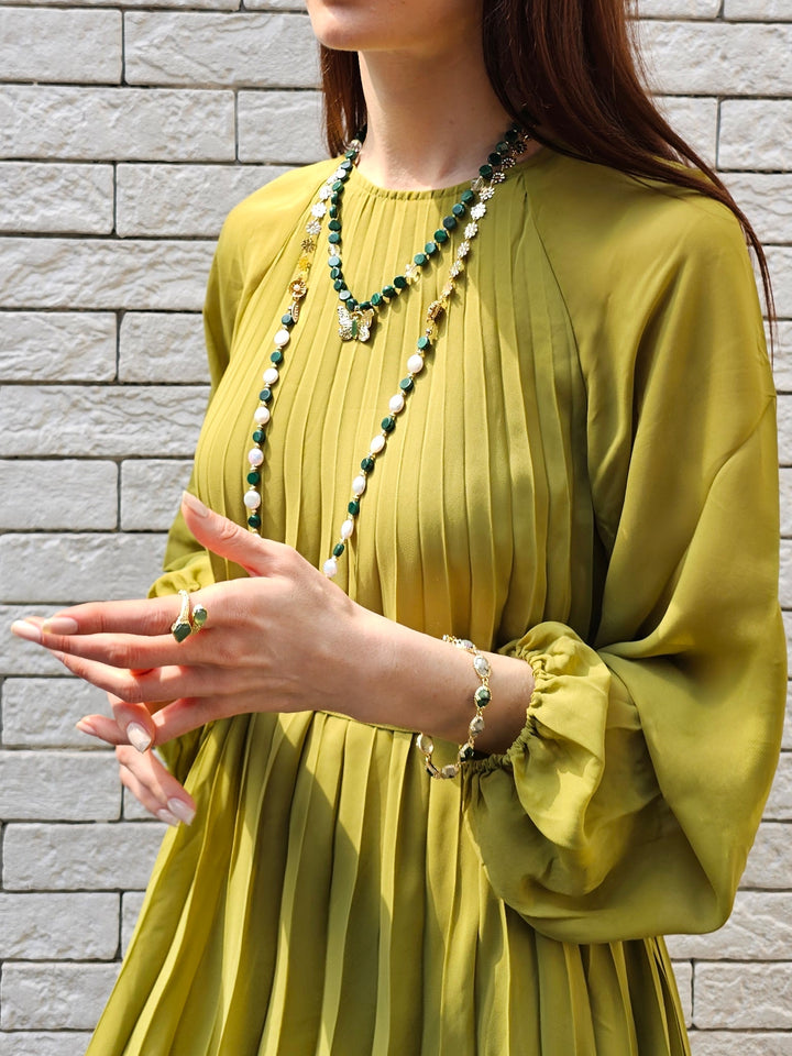 Green Agate Open Ring PR024