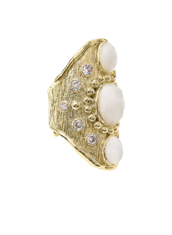 White Moonstone Statement Ring QR004