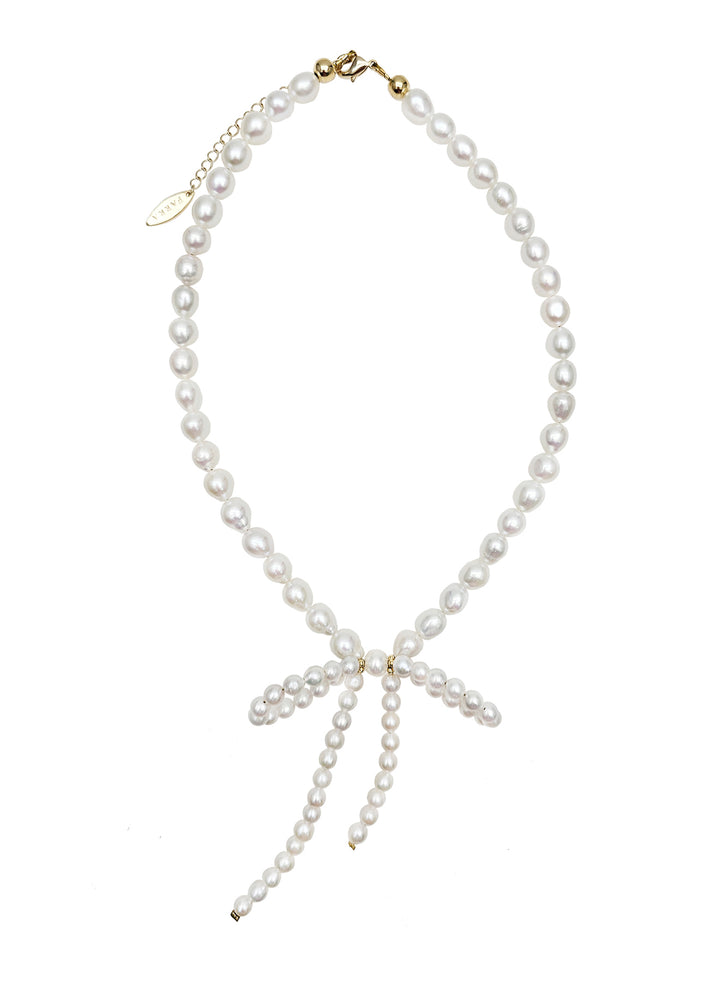 Freshwater Pearls Butterfly Knot Statement Necklace PN005