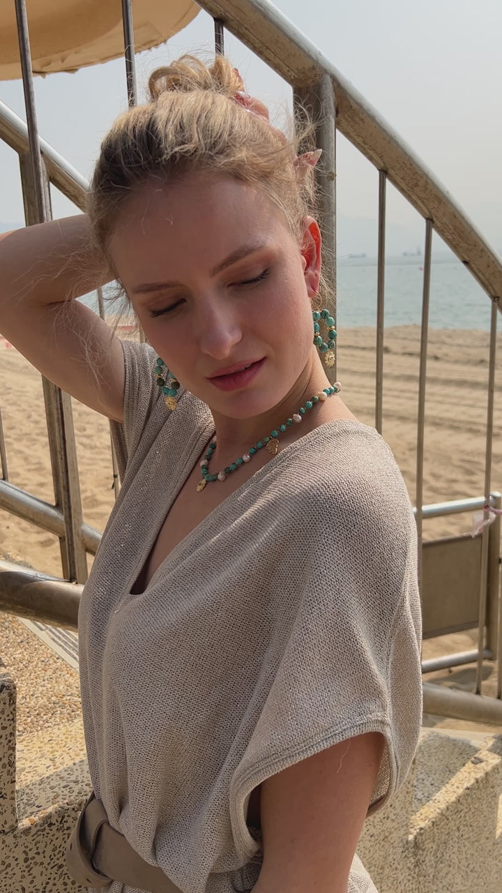 Turquoise with Evil EYE Earrings JE044