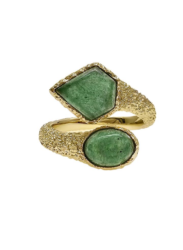Green Agate Open Ring PR024