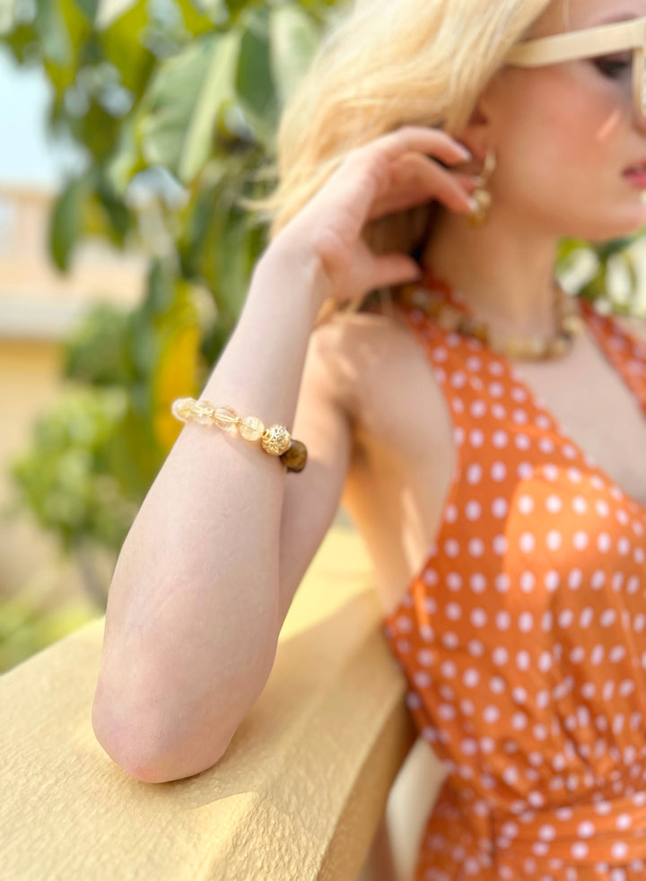 Citrine With Tiger Eye Stones Bracelet JB005 - FARRA