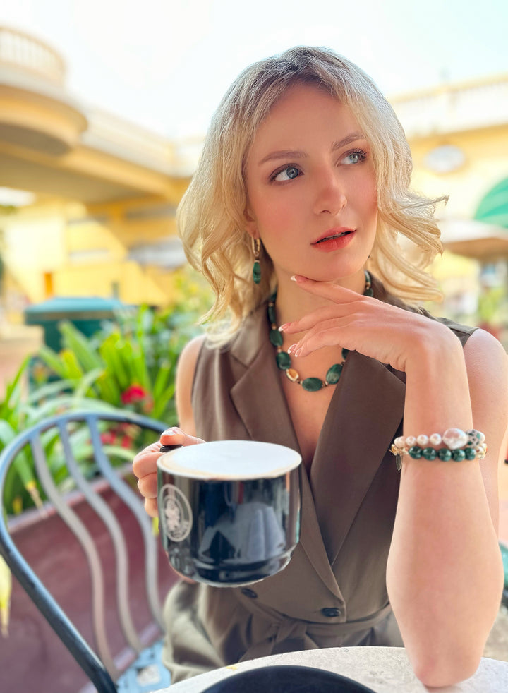 Modern Style Malachite Minimalist Bracelet JB016 - FARRA