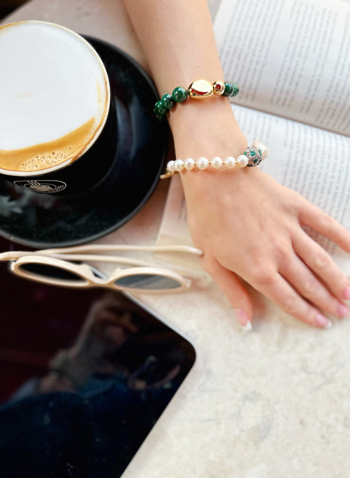 Modern Style Malachite Minimalist Bracelet JB016 - FARRA