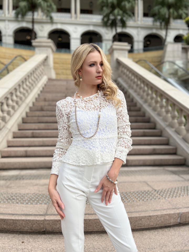 Freshwater Pearls And Gray Agate With Baroque Pearls Long Necklace HN025 - FARRA