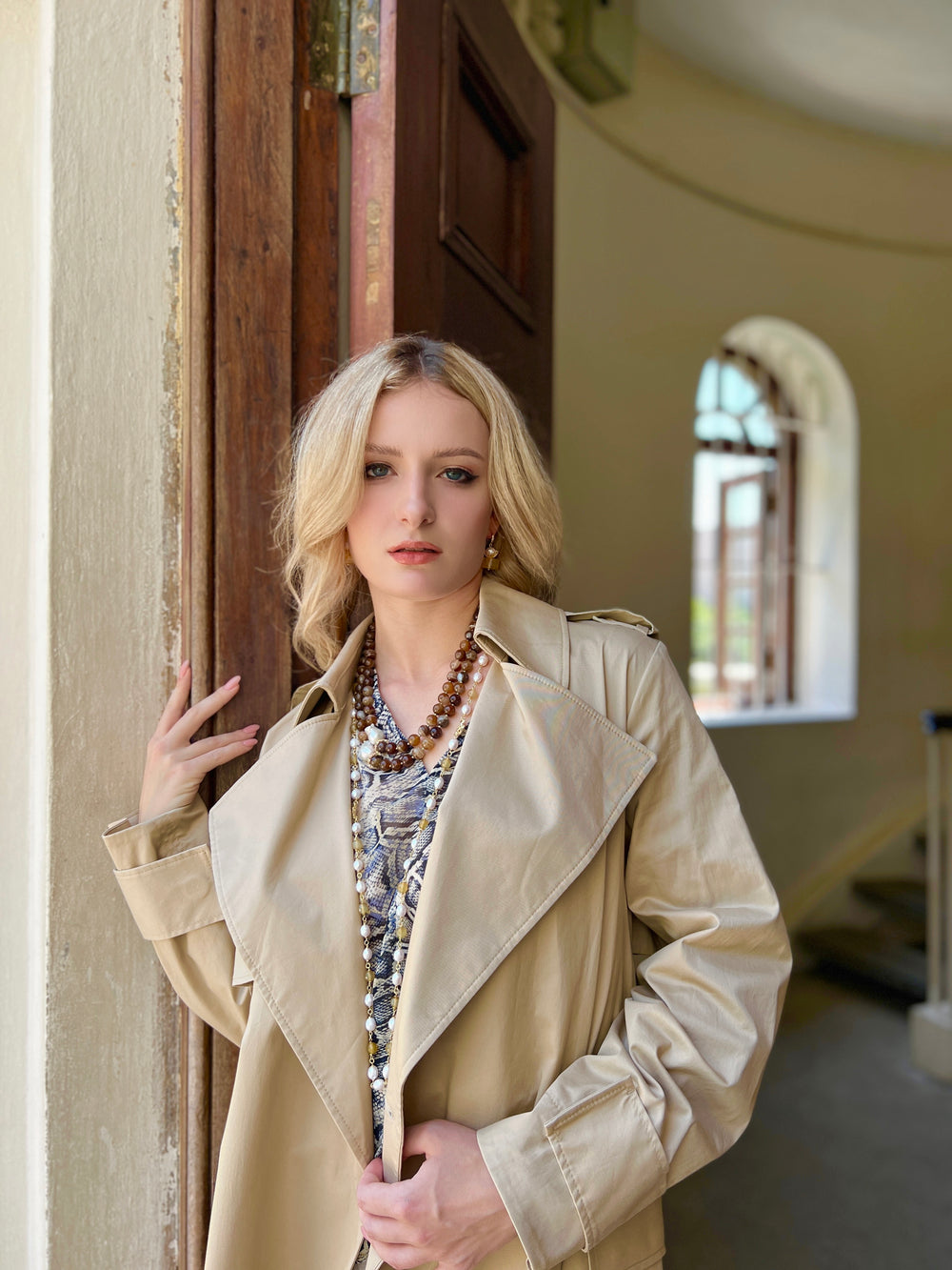 Yellow Agates & Freshwater Pearls Multi-Way Necklace HN021 - FARRA