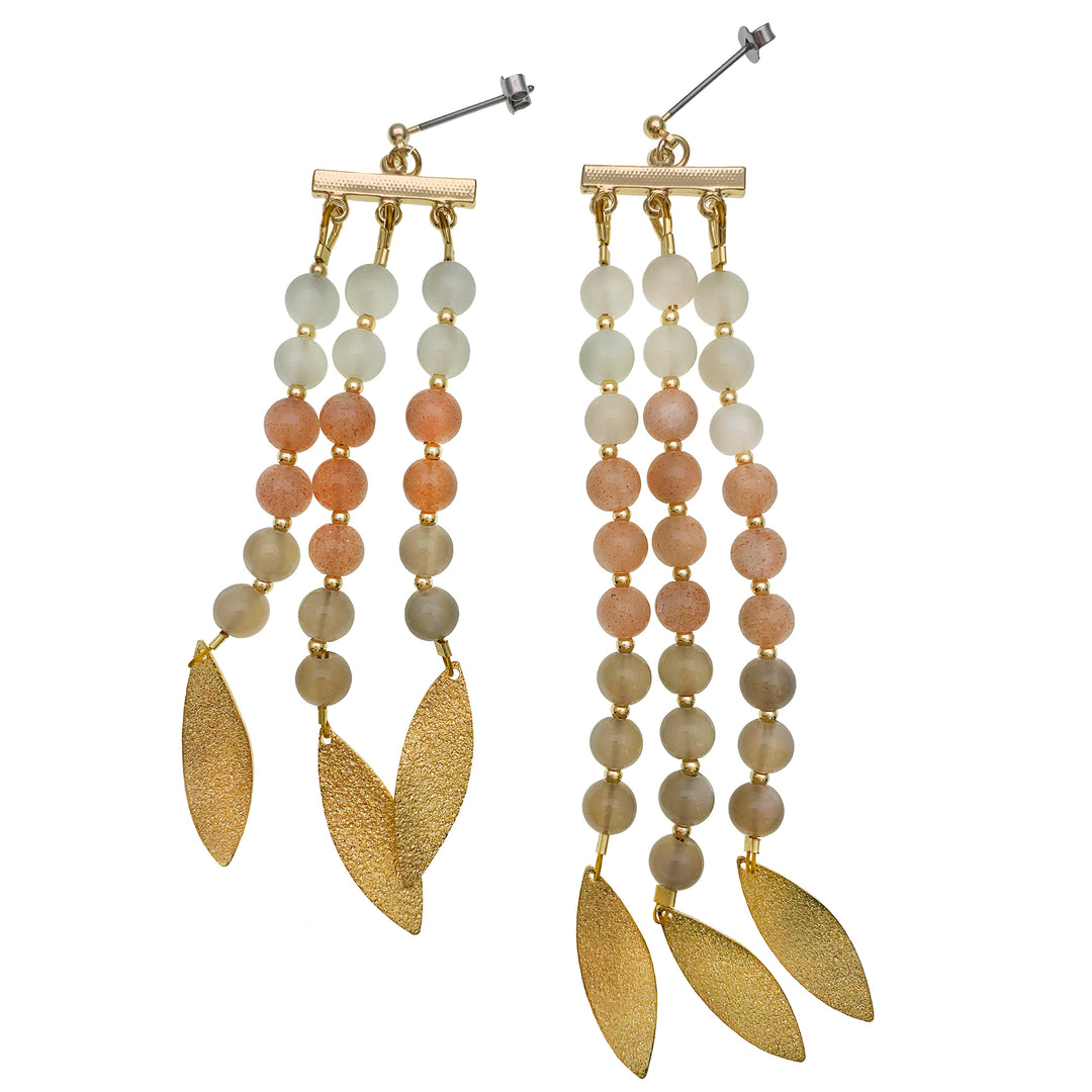 Moonstone Tassels Earrings EE035 - FARRA