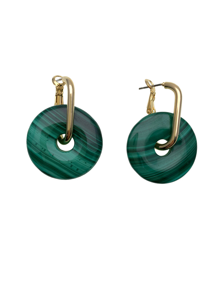 Donut Shaped Malachite Modern Earrings EE001 - FARRA