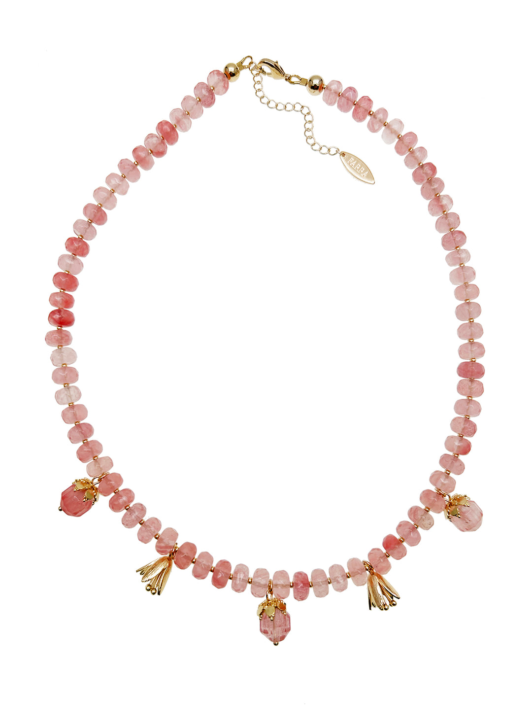 Watermelon Quartz Dangle Necklace JN011 - FARRA
