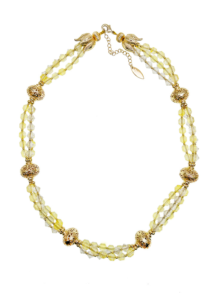 Vintage Style Citrine Double Layers Necklace JN015 - FARRA
