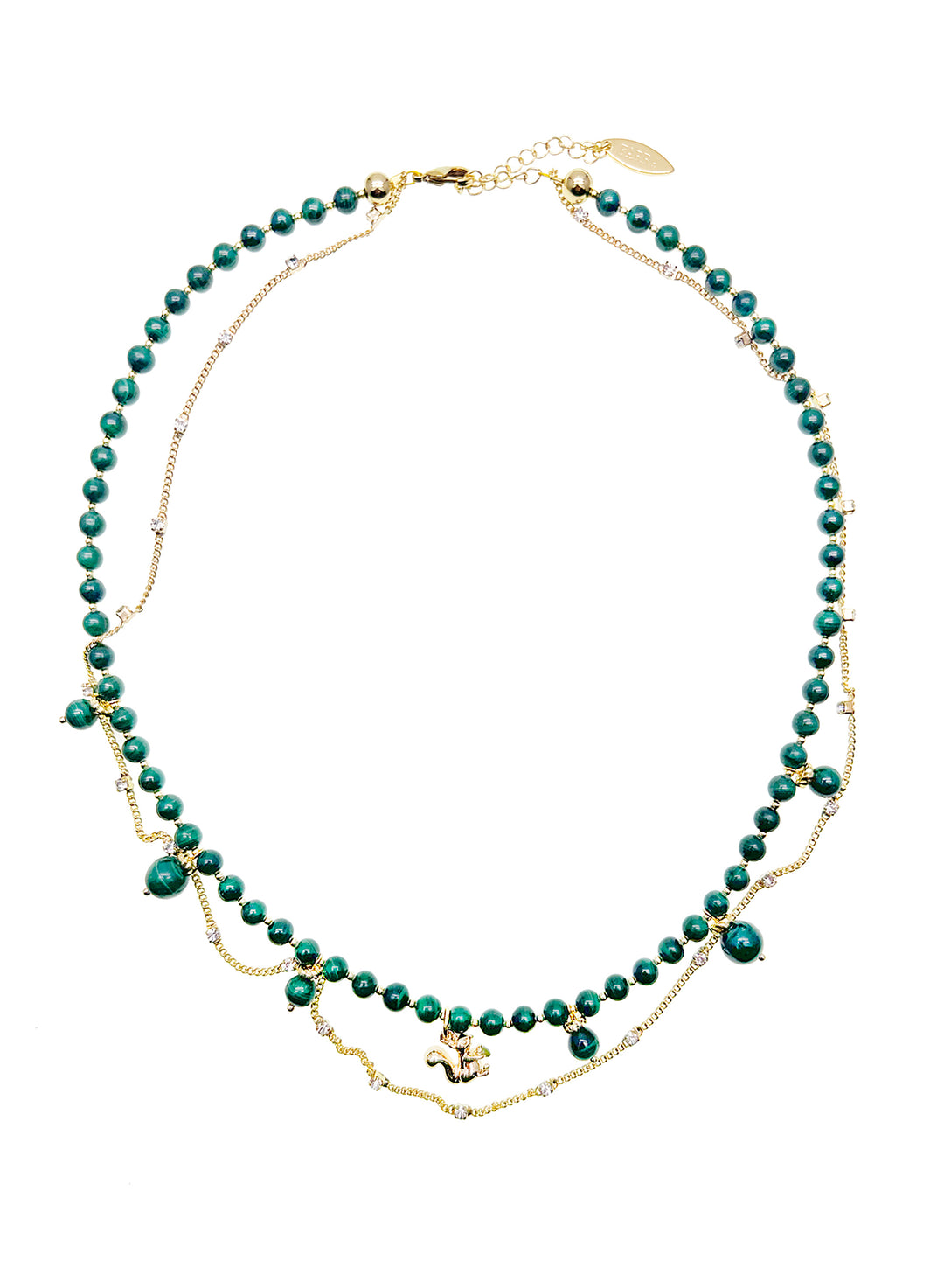 Malachite With Squirrel Pendant Exquisite Necklace JN048 - FARRA
