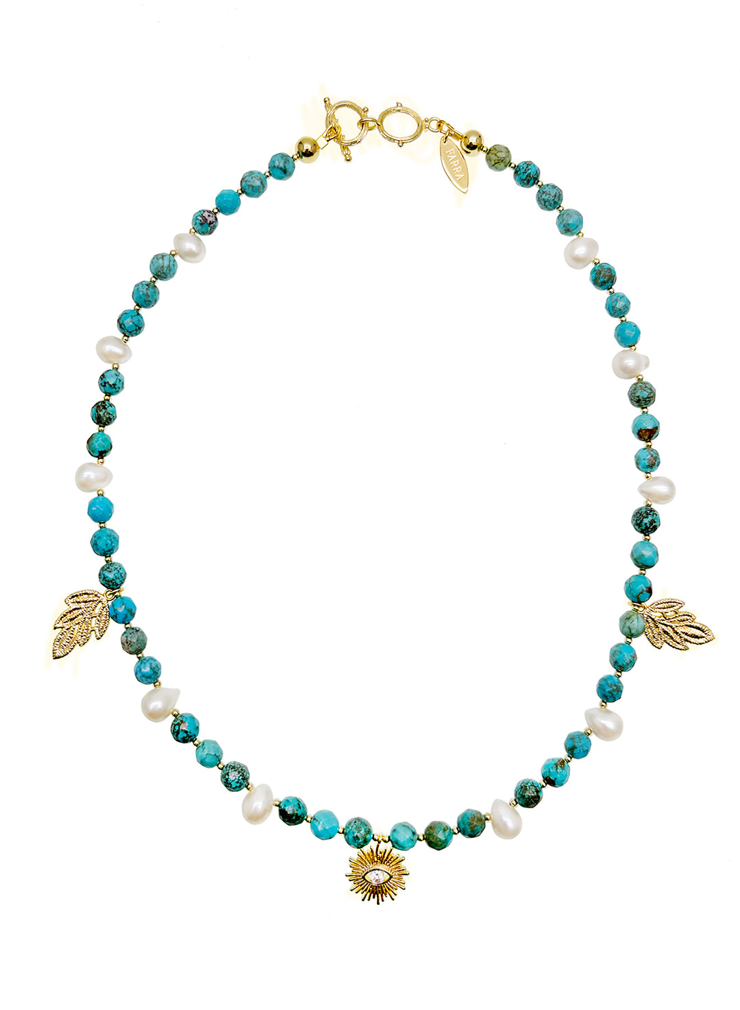 Turquoise with Evil Eye Pendant Necklace JN054 - FARRA