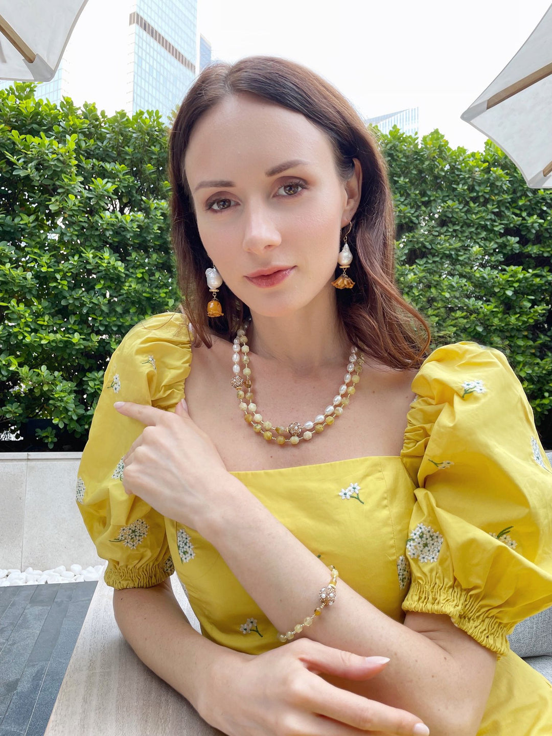 Yellow Opal With Freshwater Pearls Multi-Way Necklace GN010 - FARRA