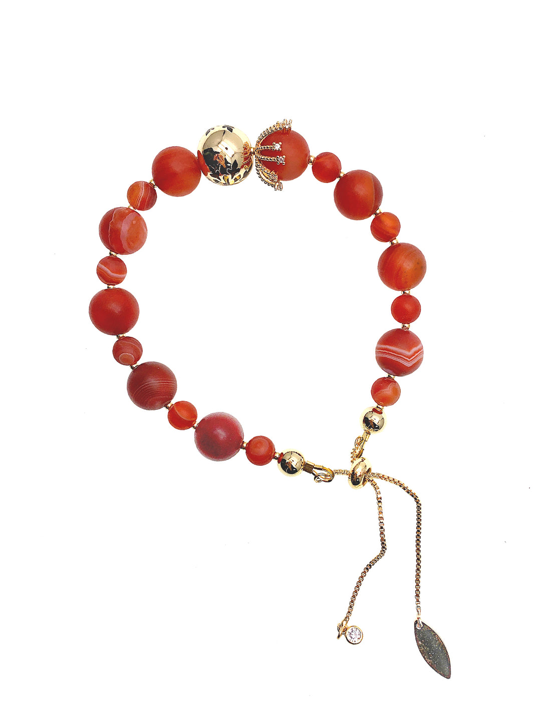 Matte Red Agate Adjustable Bracelet HB007 - FARRA