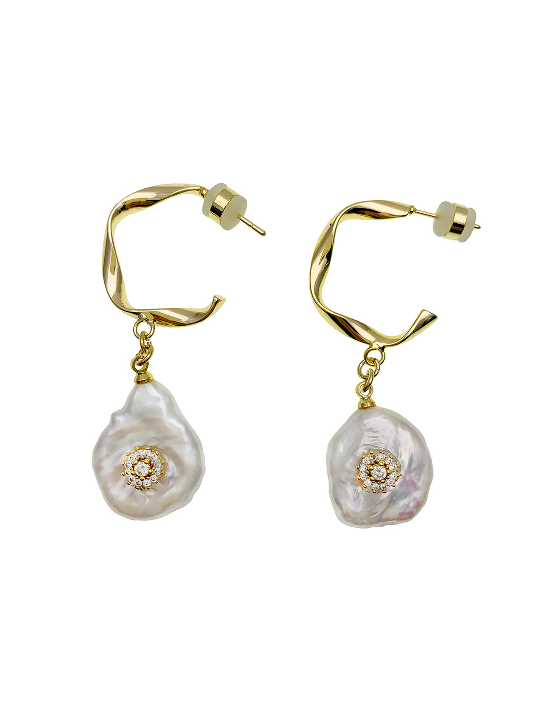 Freshwater Pearls zircon Earrings EE021 - FARRA