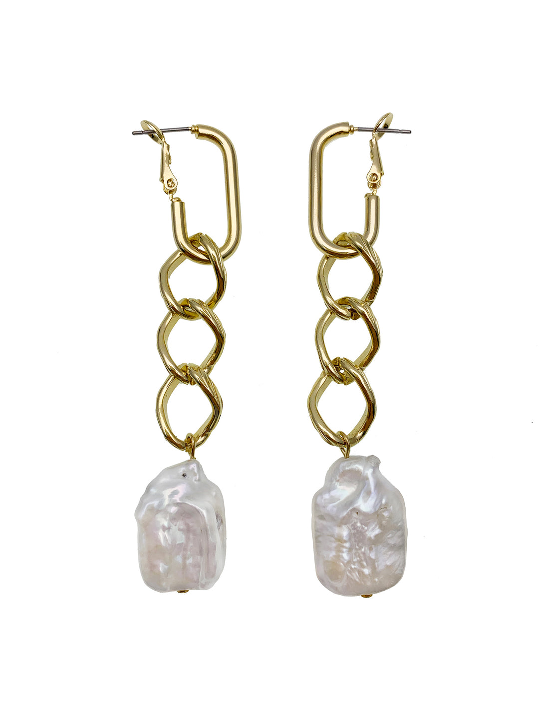 Freshwater Pearl Dangle Chain Earrings EE026 - FARRA