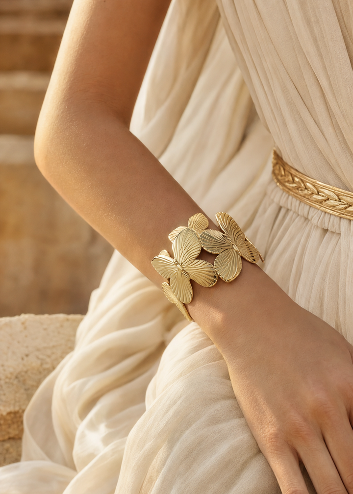 Gold Plated Butterfly Chunky Bangle SB004