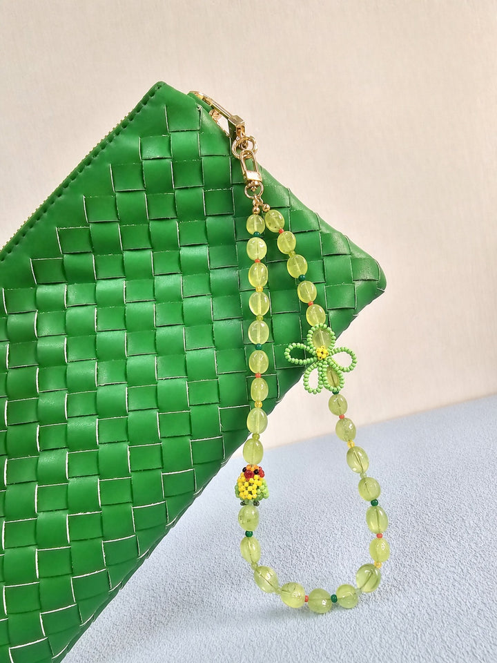 Handcrafted Bird Natural Prehnite Phone Strap PC123